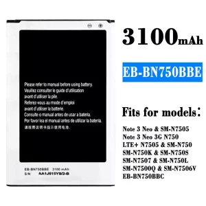 Battery EB-BN750BBE EB-BN750BBC for Samsung Note 3 Neo