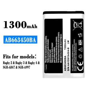 Battery AB663450BA for Samsung Rugby 2/Rugby 3/Rugby 4