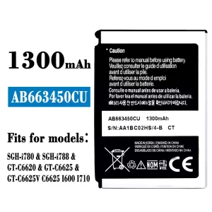 Battery AB663450CU for Samsung SCH-i780/SCH-i788/FT-C6620/GT-C6625