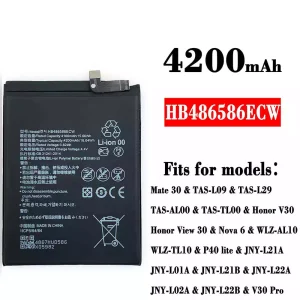 Battery HB486586ECW for HUAWEI Mate 30 / Honor V30 /Honor View 30 / Nova 6 / P40 lite / V30 Pro