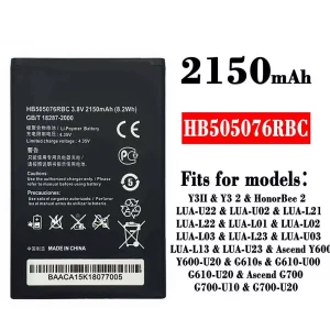 Battery HB505076RBC for HUAWEI Y3 2 / HonorBee 2 / Ascend Y600 / Ascend G700
