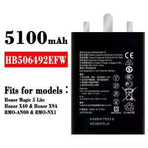 Battery HB506492EFW for HUAWEI Honor Magic 5 Lite / Honor X40 / Honor X9A