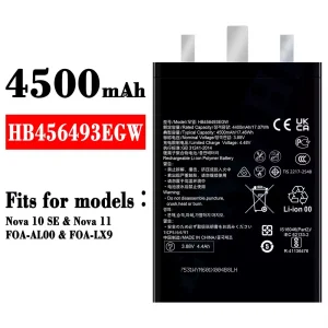 Battery HB456493EGW for HUAWEI Nova 10 SE/ Nova 11