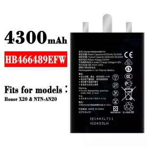 Battery HB466489EFW for HUAWEI Honor X20