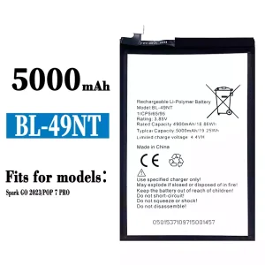 Battery BL-49NT for Tecno Spark GO 2023/POP 7 PRO