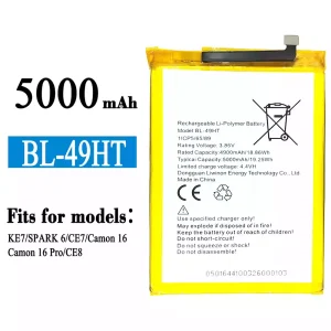 Battery BL-49HT for Tecno KE7 / SPARK 6 / Camon 16 /Camon 16 Pro
