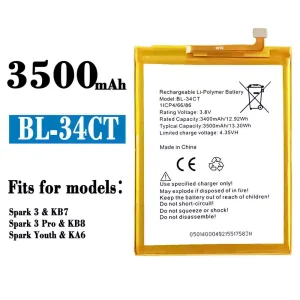 Battery BL-34CT for Tecno Spark 3 / Spark 3 Pro / Spark Youth