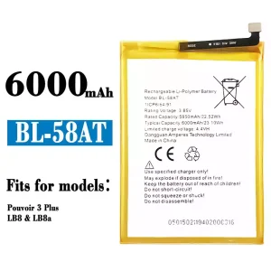 Battery BL-58AT for Tecno Pouvoir 3 Plus