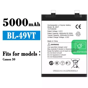 Battery BL-49VT for Tecno Camon 30