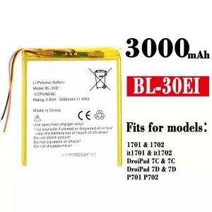 Battery BL-30EI for Tecno 1701 / 1702 / it1701 / it1702 / DroiPad 7C / 7C / DroiPad 7D / 7D / P701 / P702