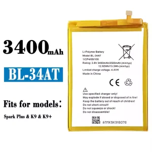 Battery BL-34AT for Tecno Spark Plus / K9 / K9+