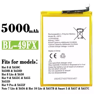 Battery BL-49FX for Infinix Hot 8 /Hot 8 Lite / Hot 9 / Hot 9 Pro / Note 7 Lite / Hot 10 Lite / Smart 5