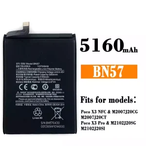 Battery BN57 for Xiaomi Poco X3 NFC /Poco X3 Pro