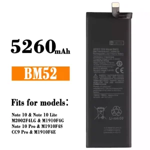 Battery BM52 for Xiaomi Note 10,Note 10 Lite,Note 10 Pro / CC9 Pro