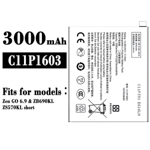 Battery C11P1603 for Asus Zen GO 6.9
