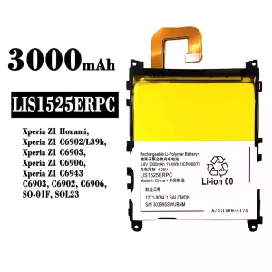 Battery LIS1525ERPC for Sony Xperia Z1 Honami, Xperia Z1 C6902 C6903 C6906 C6943 SO-01F SOL23