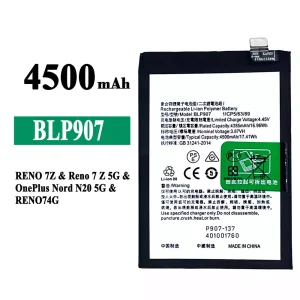 Battery BLP907 for OPPO RENO 7Z / Reno 7Z 5G / RENO 7 4G / RENO 8 4G /OnePlus Nord N20 5G