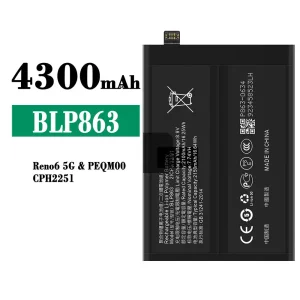 Battery BLP863 for OPPO RENO 6 5G