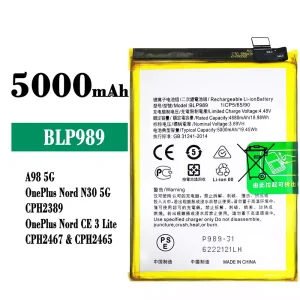 Battery BLP989 for OPPO A98 5G /OnePlus Nord N30 5G /OnePlus Nord CE 3 Lite