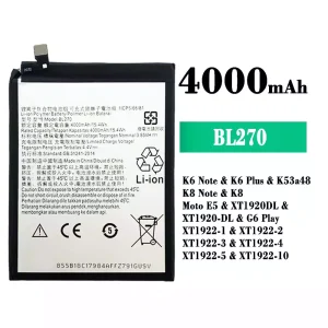 Battery BL270 for Lenovo K6 Note / K6 Plus / K8 Note / Moto E5 / G6 Play