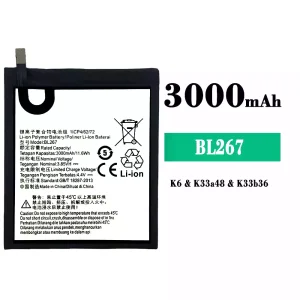 Battery BL267 for Lenovo K6