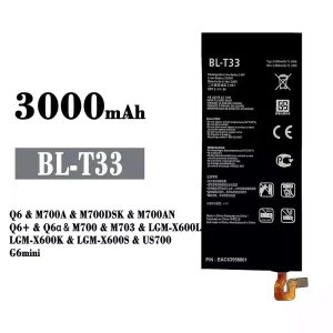 Battery BL-T33 for LG Q6 /Q6+ /Q6a /G6mini
