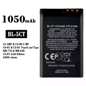 Battery BL-5CT for Nokia C3-01 C6-01 C5-00 / 6303 6730c