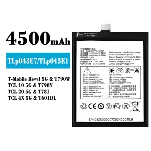 Battery TLP043E7/TLP043E1 for Alcatel T-Mobile RevvI 5G/TCL 10 5G/TCL 20 5G/TCL 4X 5G