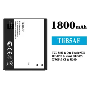 Battery TliB5AF for Alcatel TCL S800/One Touch 997D