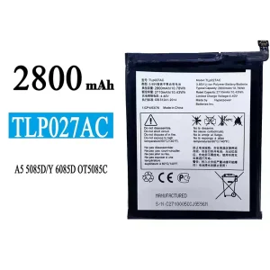 Battery TLP027AC for Alcatel A5 5085D/Y 6085D OT5085C