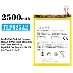 Battery TLp025A2 for Alcatel Pop2 5.0 / One Touch Idol X Plus / Pop C9