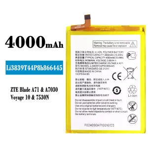 Battery Li3839T44P8h866445 for ZTE Blade A71
