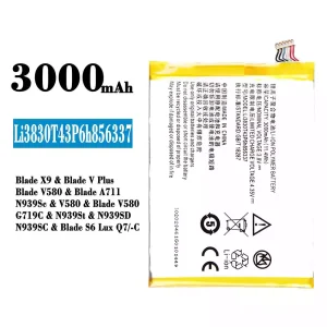 Battery Li3830T43P6h856337 for ZTE Blade X9/Blade V Plus/Blade V580/Blade A711