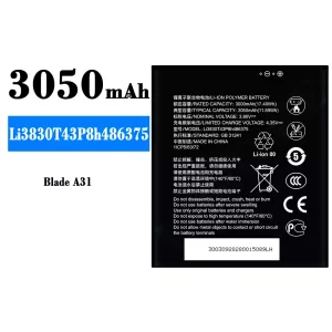 Battery Li3830T43P8h486375 for ZTE Blade A31