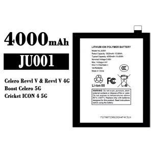 Battery JU001 for T-Mobile Celero Revvl V/Boost Celero 5G/Cricket ICON 4 5G