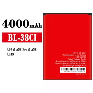 Battery BL-38CI for itel A49/A58 Pro/A58/A05S